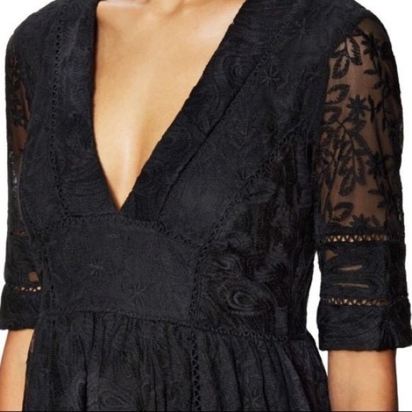 Free People Laure Black Lace Midi Dress - Picture 8 of 8